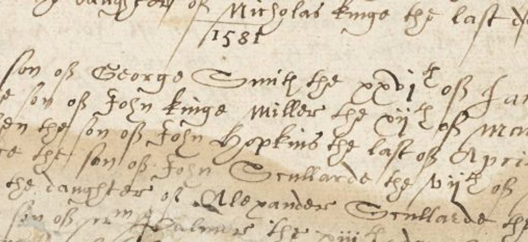 Baptism entry for Stephen Hopkins