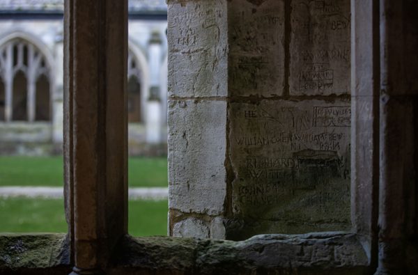 Cloisters graffiti Win Coll