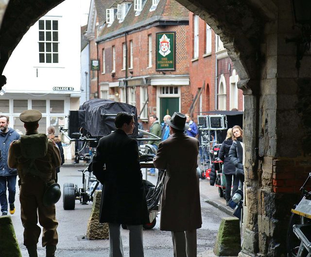 Filming of The Crown from Kingsgate arch c Steve Favell