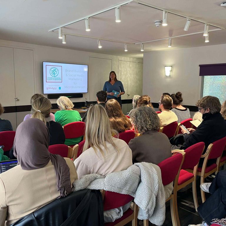 Rebecca from Evolve leading a workshop for Winchester Creative Growth Programme